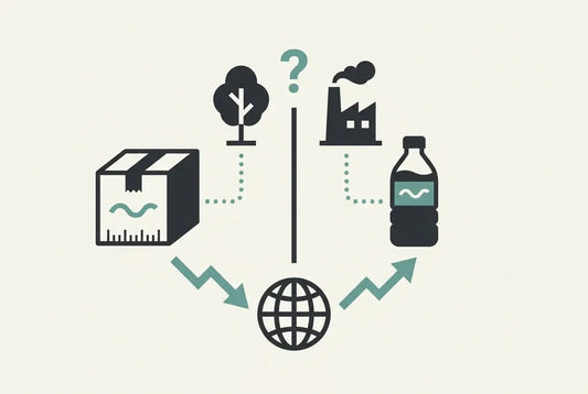Professional header image for industry analysis: Boxed Spring Water vs Plastic Bottles: Is the Cardboard A...